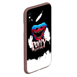 Чехол iPhone XS Max матовый Poppy Playtime Перья, цвет: 3D-коричневый — фото 2