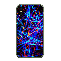 Чехол iPhone XS Max матовый NEON LINES Glowing Lines Effect