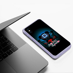 Чехол iPhone XS Max матовый PANDA ИГРА В КАЛЬМАРА, цвет: 3D-светло-сиреневый — фото 2