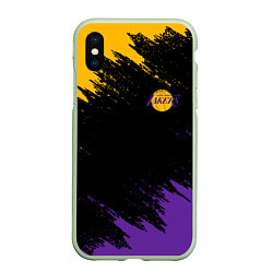 Чехол iPhone XS Max матовый LAKERS БРЫЗГИ КРАСОК