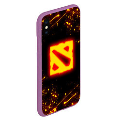 Чехол iPhone XS Max матовый DOTA 2 FIRE LOGO ДОТА 2 ОГНЕННЫЙ ЛОГО, цвет: 3D-фиолетовый — фото 2