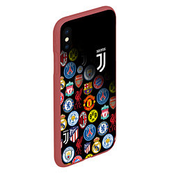 Чехол iPhone XS Max матовый JUVENTUS LOGOBOMBING SPORT, цвет: 3D-красный — фото 2