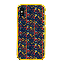 Чехол iPhone XS Max матовый HIPSTER модник, цвет: 3D-желтый