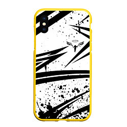 Чехол iPhone XS Max матовый Токийские мстители - Геометрия, цвет: 3D-желтый