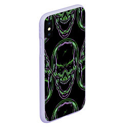 Чехол iPhone XS Max матовый Skulls vanguard pattern 2077, цвет: 3D-светло-сиреневый — фото 2