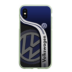 Чехол iPhone XS Max матовый Volkswagen Фольксваген, цвет: 3D-салатовый