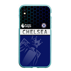 Чехол iPhone XS Max матовый FC Chelsea London ФК Челси Лонон, цвет: 3D-мятный