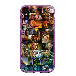 Чехол iPhone XS Max матовый HEROES DOTA 2 ПЕРСОНАЖИ ДОТА 2, цвет: 3D-фиолетовый