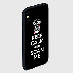 Чехол iPhone XS Max матовый Keep calm and scan me: fuck off, цвет: 3D-черный — фото 2