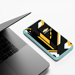 Чехол iPhone XS Max матовый CHEVROLET GEOMETRY LINES SPORT, цвет: 3D-мятный — фото 2
