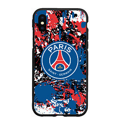 Чехол iPhone XS Max матовый PSG БРЫЗГИ КРАСОК СПОРТ