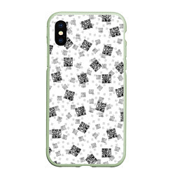 Чехол iPhone XS Max матовый PATTERN QR CODE, цвет: 3D-салатовый