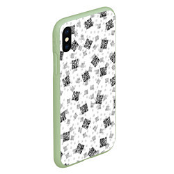 Чехол iPhone XS Max матовый PATTERN QR CODE, цвет: 3D-салатовый — фото 2