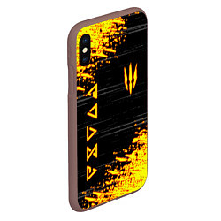 Чехол iPhone XS Max матовый The Witcher Neon, цвет: 3D-коричневый — фото 2