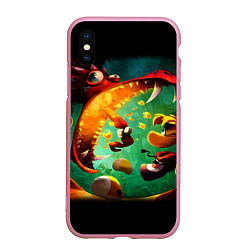 Чехол iPhone XS Max матовый Rayman Legend, цвет: 3D-розовый