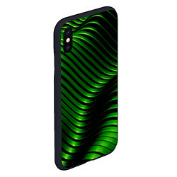 Чехол iPhone XS Max матовый Волны изумрудного металла, цвет: 3D-черный — фото 2