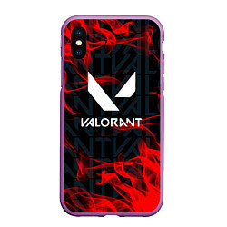 Чехол iPhone XS Max матовый Valorant Fire, цвет: 3D-фиолетовый