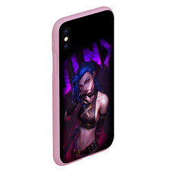 Чехол iPhone XS Max матовый JINX ARCANE НАДПИСЬ LEAGUE OF LEGENDS, цвет: 3D-розовый — фото 2