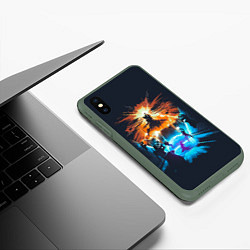 Чехол iPhone XS Max матовый Killing the boss, цвет: 3D-темно-зеленый — фото 2