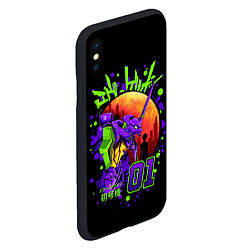 Чехол iPhone XS Max матовый Евангелион - Neon Genesis Evangelion, цвет: 3D-черный — фото 2