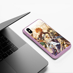 Чехол iPhone XS Max матовый GENSHIN IMPACT GODS HEROES, цвет: 3D-сиреневый — фото 2