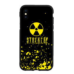 Чехол iPhone XS Max матовый S T A L K E R 2 БРИЗГИ, цвет: 3D-черный