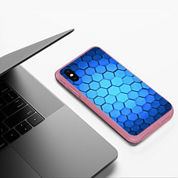 Чехол iPhone XS Max матовый Неоновые 3D ПЛИТЫ, цвет: 3D-малиновый — фото 2