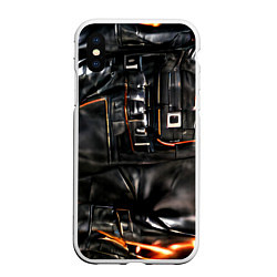 Чехол iPhone XS Max матовый Стиль терминатора, цвет: 3D-белый