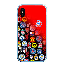 Чехол iPhone XS Max матовый BAYERN MUNCHEN BEST FC SPORT, цвет: 3D-голубой