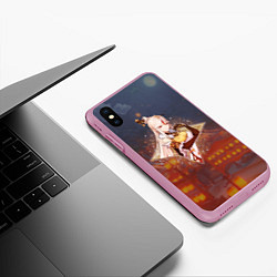 Чехол iPhone XS Max матовый Нин Гуан Ningguang в примогеме, Genshin Impact Ген, цвет: 3D-розовый — фото 2