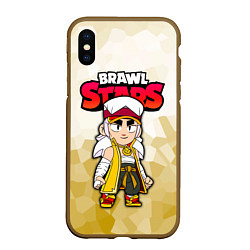 Чехол iPhone XS Max матовый Furious Fang Неистовый Фэнг Brawl Stars, цвет: 3D-коричневый