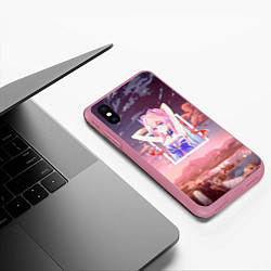Чехол iPhone XS Max матовый Кокоми Сангономия Kokomi Sangonomiya, Genshin Impa, цвет: 3D-малиновый — фото 2