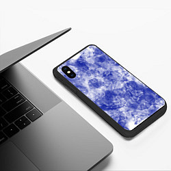 Чехол iPhone XS Max матовый Тигр гжель, цвет: 3D-черный — фото 2