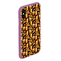 Чехол iPhone XS Max матовый Fast Food Фастфуд, цвет: 3D-фиолетовый — фото 2