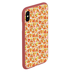 Чехол iPhone XS Max матовый Пицца Pizza, цвет: 3D-красный — фото 2
