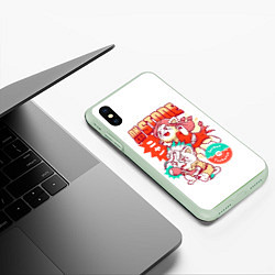 Чехол iPhone XS Max матовый Котятки Сенку и Цукаса Dr Stone, цвет: 3D-салатовый — фото 2