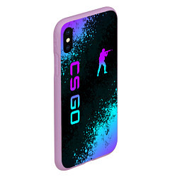 Чехол iPhone XS Max матовый CS GO NEON SYMBOL STYLE SKIN КС ГО НЕОН, цвет: 3D-сиреневый — фото 2