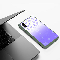 Чехол iPhone XS Max матовый GENSHIN IMPACT SYMBOL PATTERN SAKURA САКУРА, цвет: 3D-темно-зеленый — фото 2