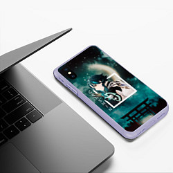 Чехол iPhone XS Max матовый Сяо Xiao, Genshin Impact Геншин импакт, цвет: 3D-светло-сиреневый — фото 2