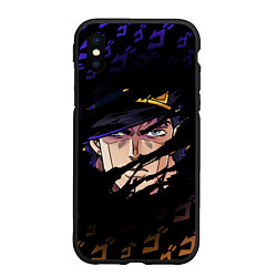 Чехол iPhone XS Max матовый JOJOS BIZARRE ADVENTURE ЛИЦО ГЕРОЯ, цвет: 3D-черный