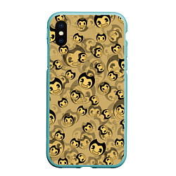 Чехол iPhone XS Max матовый PATTERN BENDY AND THE INK MACHINE, цвет: 3D-мятный