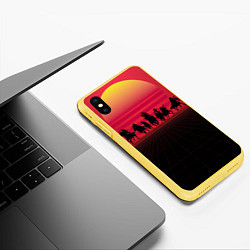 Чехол iPhone XS Max матовый Ковбои в закате, цвет: 3D-желтый — фото 2