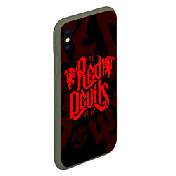 Чехол iPhone XS Max матовый МАНЧЕСТЕР ЮНАЙТЕД КРАСНЫЕ ДЬЯВОЛЫ RED DEVILS, цвет: 3D-темно-зеленый — фото 2