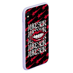 Чехол iPhone XS Max матовый MANESKIN LOGO ГУБЫ, цвет: 3D-светло-сиреневый — фото 2