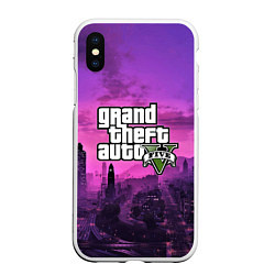 Чехол iPhone XS Max матовый GTA ONLINE 5, цвет: 3D-белый