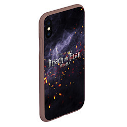 Чехол iPhone XS Max матовый Attack on Titan Туман войны, цвет: 3D-коричневый — фото 2