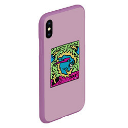 Чехол iPhone XS Max матовый Mr Beast Drawing Full Print, цвет: 3D-фиолетовый — фото 2