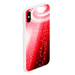 Чехол iPhone XS Max матовый Красная космическая спираль, цвет: 3D-белый — фото 2