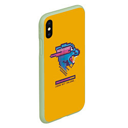 Чехол iPhone XS Max матовый Mr Beast Pixel Art, цвет: 3D-салатовый — фото 2