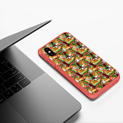 Чехол iPhone XS Max матовый Быстрое Питание и Напитки, цвет: 3D-красный — фото 2